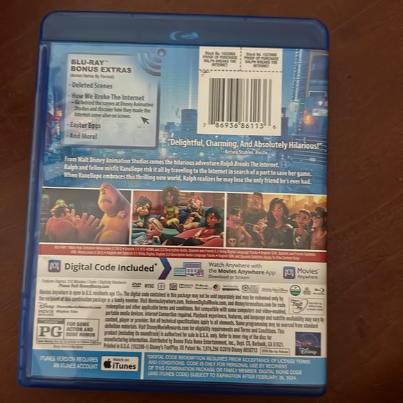 Disney Ralph Breaks the Internet Blu-Ray DVD Combo - Picture 2 of 3